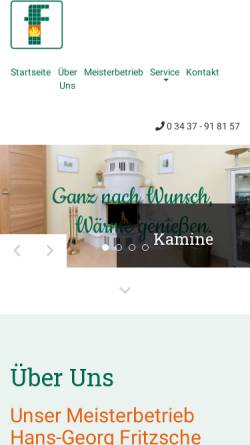 Vorschau der mobilen Webseite www.ofenbau-muldental.de, Ofenbau Fritzsche