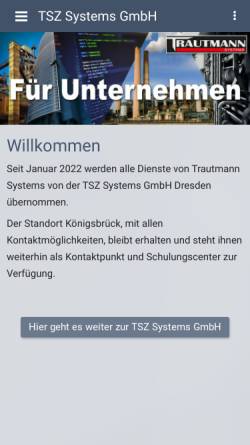 Vorschau der mobilen Webseite www.mtcom.de, Trautmann Communication & Dataservice