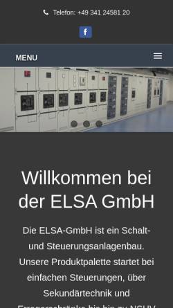 Vorschau der mobilen Webseite www.elsa-gmbh.de, Elektro- Schaltanlagen und Service GmbH
