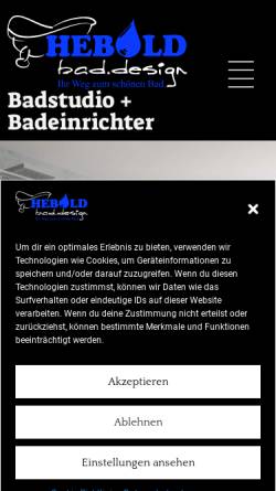 Vorschau der mobilen Webseite www.hebold-badesign.de, Hebold-Baddesign
