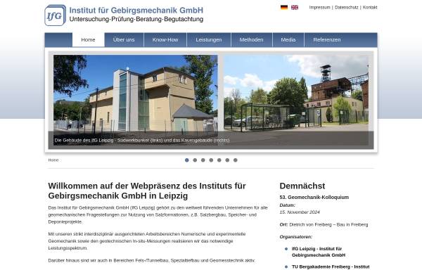 Vorschau von ifg-leipzig.com, IfG Institut für Gebirgsmechanik GmbH