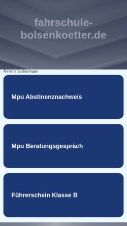 Vorschau der mobilen Webseite www.fahrschule-bolsenkoetter.de, Fahrschule Bolsenkötter