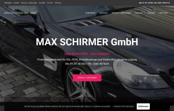 Vorschau von www.maxschirmer.de, Firma Max Schirmer