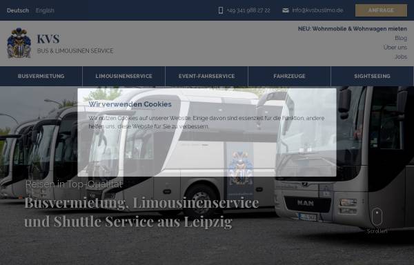 Vorschau von www.busservice-leipzig.de, KVS Bus und Limousinen Service GmbH Leipzig