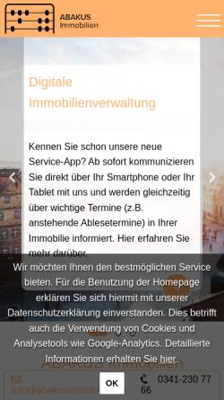 Vorschau der mobilen Webseite www.abakusimmobilien.de, Abakus Immobilien