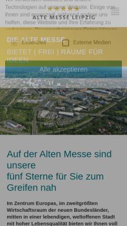 Vorschau der mobilen Webseite www.alte-messe-leipzig.de, Die Alte Messe Leipzig