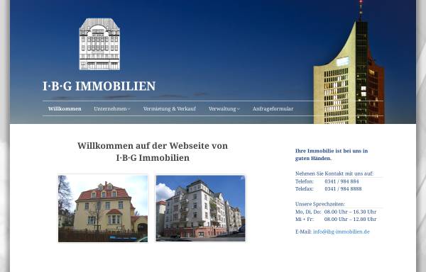 Vorschau von www.ibg-immobilien.de, IBG Immobilienverwaltungsgesellschaft mbH