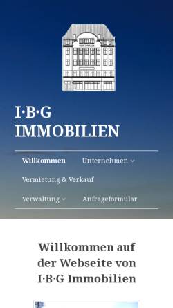 Vorschau der mobilen Webseite www.ibg-immobilien.de, IBG Immobilienverwaltungsgesellschaft mbH