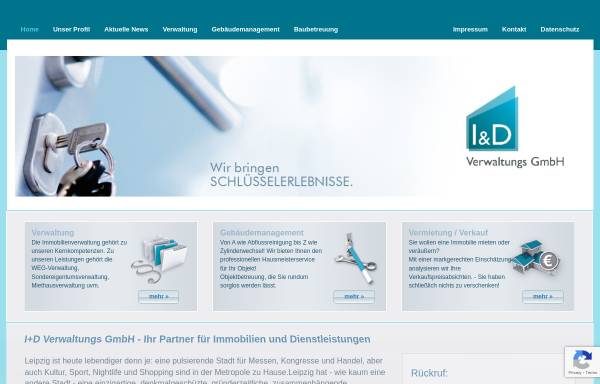 Vorschau von www.iundd.de, Immobilie + Dienstleistung Unitas Verwaltungs GmbH