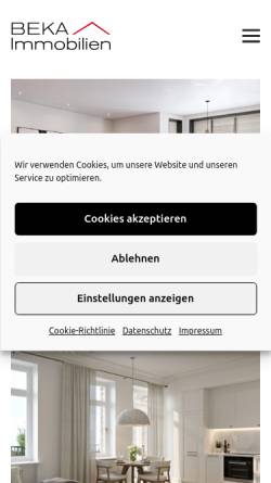Vorschau der mobilen Webseite beka-immobilien.de, Immobilien Beka