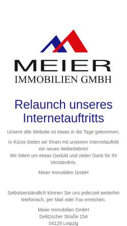 Vorschau der mobilen Webseite www.meier-immo.de, Meier Immobilien, Baubetreuung und Grundstücksverwaltung GmbH