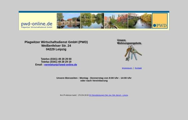Vorschau von www.pwd-online.de, Plagwitzer Wirtschaftsdienst GmbH (PWD)
