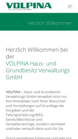 Vorschau der mobilen Webseite www.volpina-hausverwaltung.de, Volpina - Haus- und Grundbesitz Verwaltungs GmbH