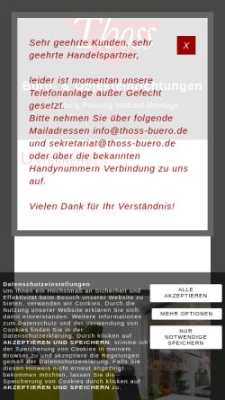Vorschau der mobilen Webseite www.thoss-buero.de, Bürotec Thoss GmbH
