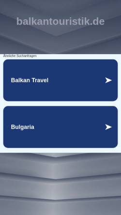 Vorschau der mobilen Webseite www.balkantouristik.de, Balkan Touristik