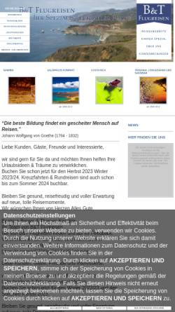 Vorschau der mobilen Webseite www.bt-flugreisen.de, B&T Flugreisen GbR