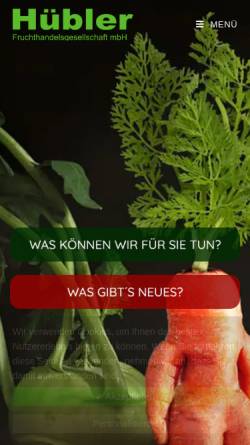 Vorschau der mobilen Webseite www.huebler-frucht.de, Hübler Fruchthandelsgesellschaft mbH
