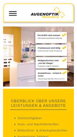 Vorschau der mobilen Webseite www.optikmuenzenberg.de, Augenoptik Münzenberg