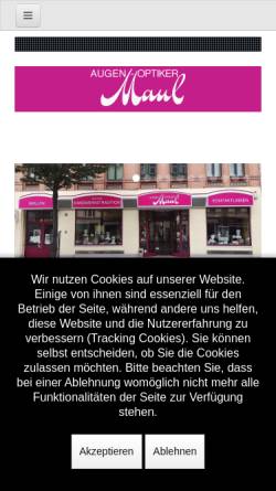 Vorschau der mobilen Webseite www.augenoptik-maul.de, Augenoptiker Maul