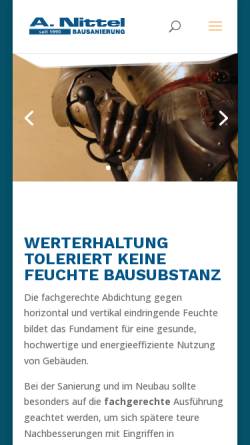 Vorschau der mobilen Webseite www.bausanierung-nittel.de, A. Nittel GmbH & Co. KG