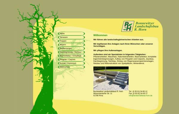 Vorschau von www.landschaftsbau-horn.de, Bonnewitzer Landschaftsbau GmbH