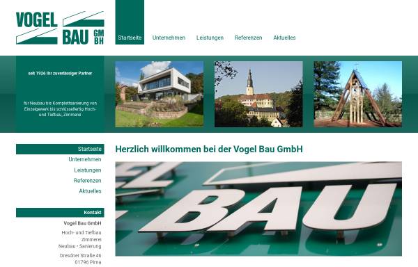 Vorschau von www.vogel-bau-gmbh.de, Vogel Bau GmbH