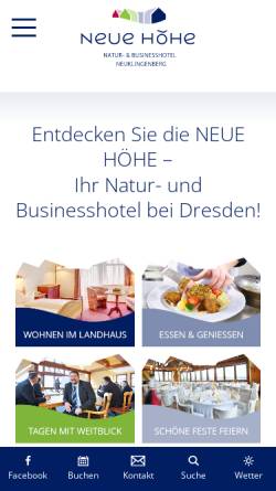 Vorschau der mobilen Webseite www.hotel-neuklingenberg.de, Hotel zur Neuklingenberger Höhe