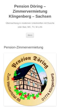 Vorschau der mobilen Webseite www.pension-doering.de, Pension Döring