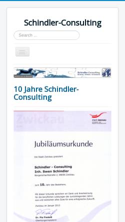 Vorschau der mobilen Webseite www.schindlerconsulting.de, Schindler-Consulting