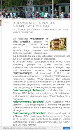 Vorschau der mobilen Webseite dietze.kipsdorf.com, Ferienwohnungen/Appartements Familie Dietze