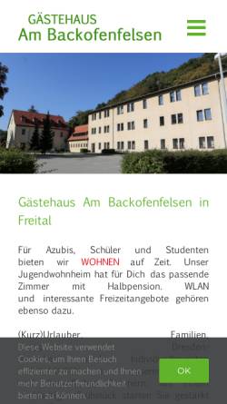 Vorschau der mobilen Webseite www.backofenfelsen.de, Haus 