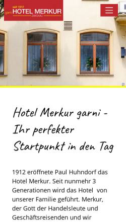 Vorschau der mobilen Webseite hotel-merkur-zwickau.de, Hotel Merkur