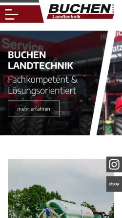 Vorschau der mobilen Webseite landtechnik-buchen.de, Buchen GmbH Land- und Gartentechnik