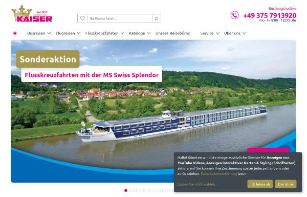 Vorschau von www.reisedienstkaiser.de, Reisedienst Kaiser