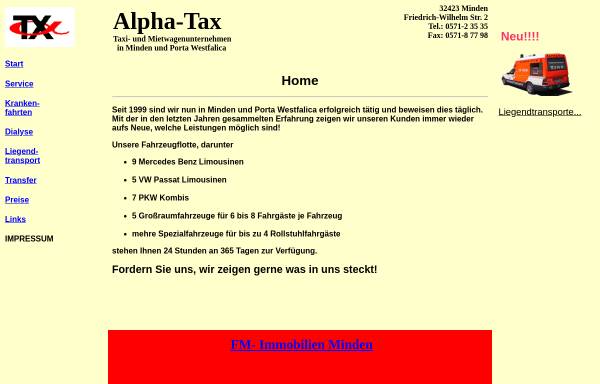 Vorschau von www.taxi-minden.de, Alpha-Tax