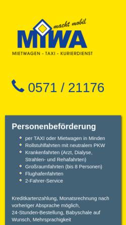 Vorschau der mobilen Webseite www.miwa-minden.de, MIWA-Funkzentrale