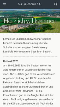 Vorschau der mobilen Webseite www.auleg.de, Melktechnik Lauterbach, Agrarunternehmen Lauenhain e.G.