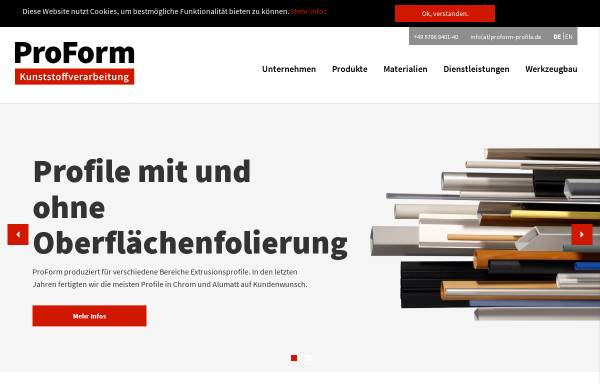 Vorschau von www.pro-form-gmbh.de, ProForm Kunststoffverarbeitung