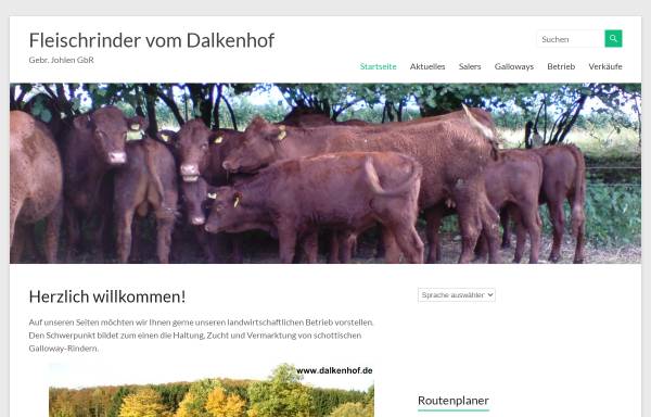 Vorschau von www.dalkenhof.de, Dalkenhof, Hubertus und Thomas Johlen GbR
