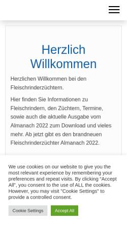 Vorschau der mobilen Webseite www.fleischrinderzuechter.de, Fleischrinder Züchter