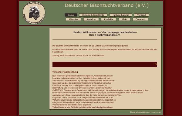 Vorschau von bison-zuchtverband.de, Deutscher Bisonzuchtverband e.V.