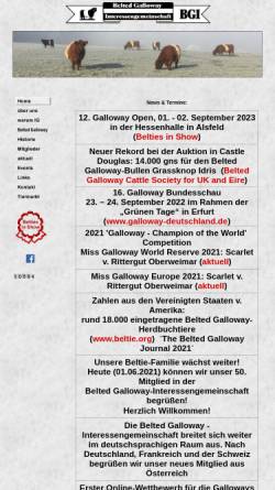 Vorschau der mobilen Webseite beltie.de, Belted Galloway Interessengemeinschaft