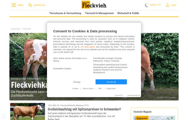 Vorschau von fleckvieh.agrarheute.com, Rinderzucht Fleckvieh