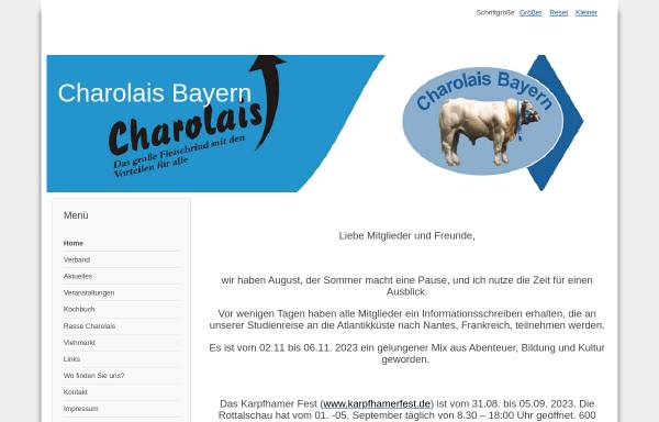 Vorschau von www.charolais-bayern.de, Charolais Bayern e.V.