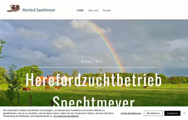 Vorschau von www.hereford-spechtmeyer.de, Herefordzuchtbetrieb Spechtmeyer - Ulrich und Monika Spechtmeyer