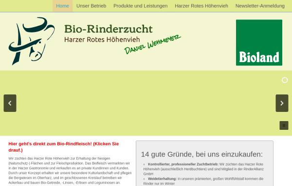 Vorschau von www.biohofduena.de, Rotviehzuchtbetrieb Wehmeyer - Familie Wehmeyer