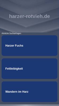Vorschau der mobilen Webseite www.harzer-rotvieh.de, Verein zur Erhaltung der Harzkuh und der Harzziege e.V.