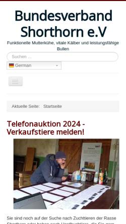 Vorschau der mobilen Webseite www.deutsches-shorthorn.de, Bundesverband Shorthorn Züchter und Halter e.V.