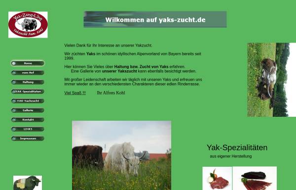 Vorschau von www.yaks-zucht.de, Yaks-Zucht.de - Alfons Kohl