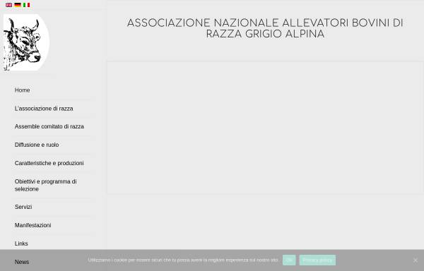 Vorschau von www.grauviehrasse.it, Nationale Vereinigung der Züchterder Grauviehrasse, Italien